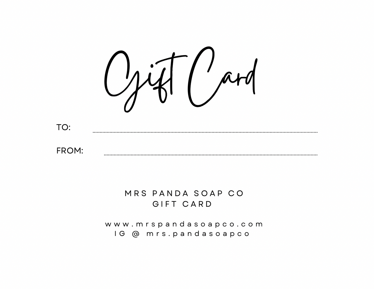 Mrs Panda Soap Co Gift Card